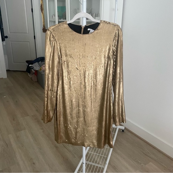 Diane Von Furstenberg Golden Sequin Dress - Picture 2 of 5